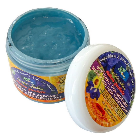 Found Dharma - Butterfly Pea Avocado, Honey Bee Hair Treatment - Clitoria Ternatea Hair Mask, Concentrated Formula 300g.