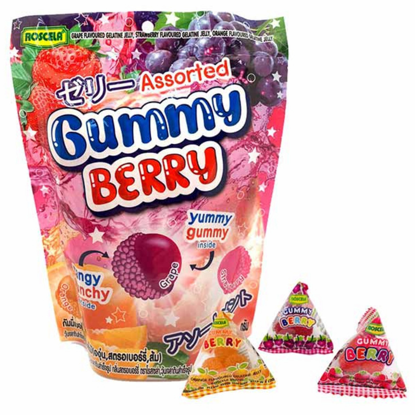 Roscela - Gummy Berry Mixed Fruit Flavor 39g. (Pack of 3)