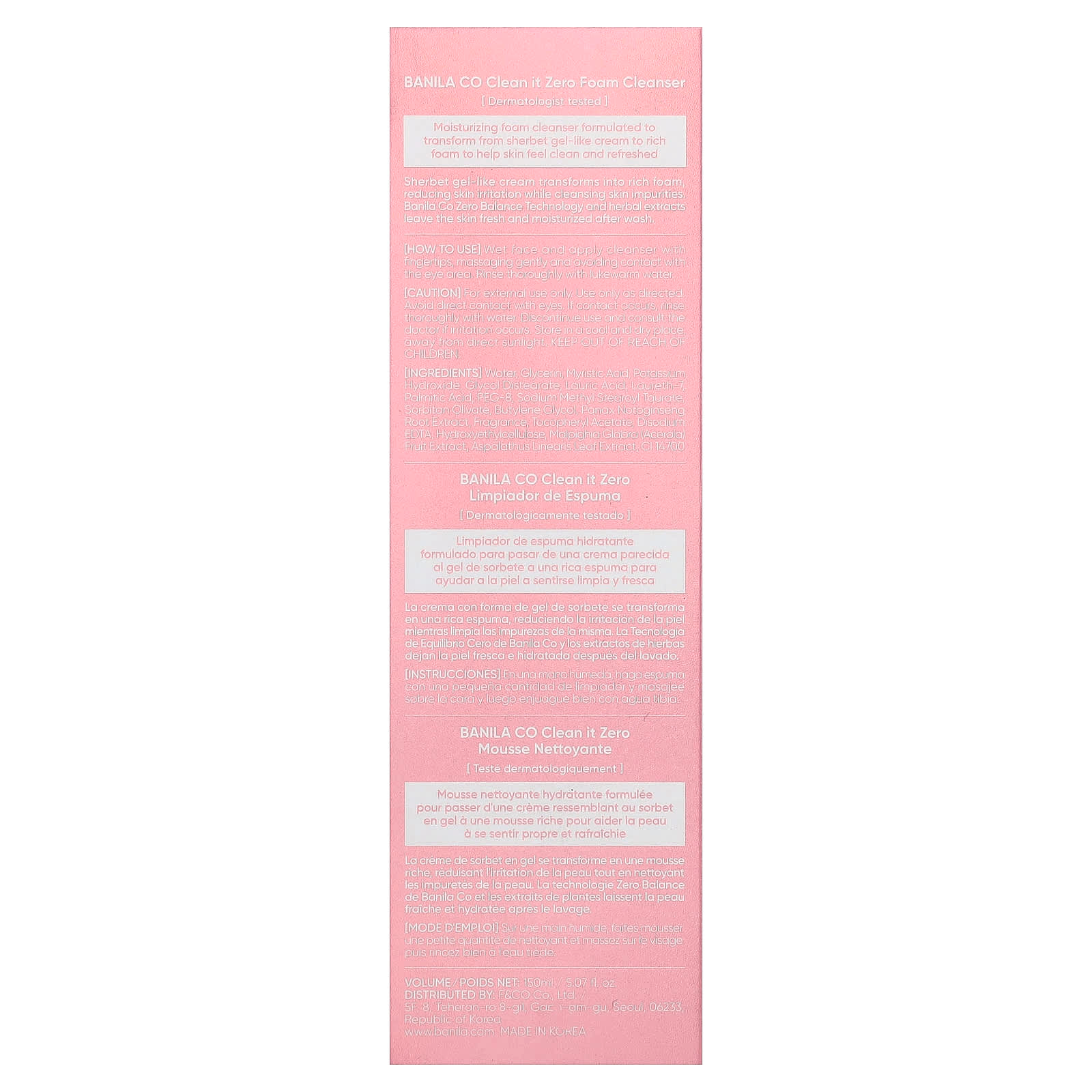 Banila - Clean It Zero Foam Cleanser 150ml.
