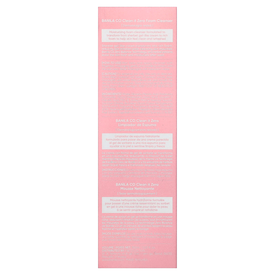 Banila - Clean It Zero Foam Cleanser 150ml.
