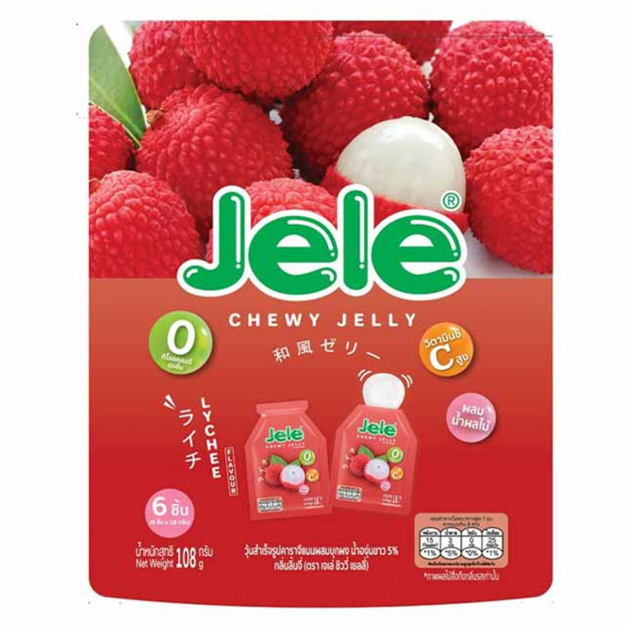 Jele Chewy - Lychee 108g. (Pack of 6)