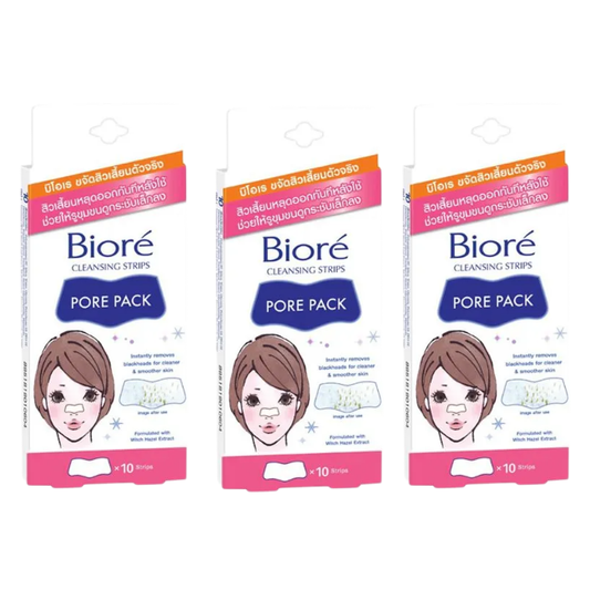 Biore - Cleansing Strips, Pore Pack - 10 strings (Pack of 3, total 30 strings)