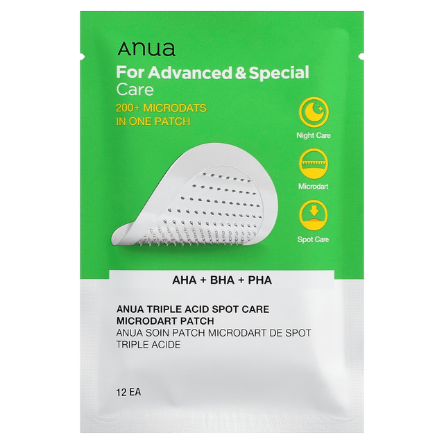 Anua - Triple Acid Spot Care Microdart Patch (12 Patches) - Pack of 2