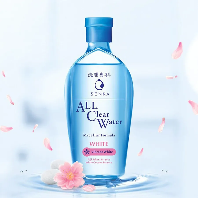 Senka - All Clear Water Micellar Formula - White, Vibrant White 230ml. (Fuji Sakura & White Cocoon Essence)