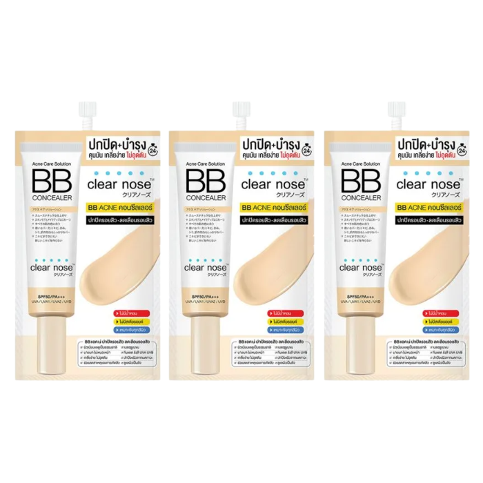 Clear Nose - Acne Care Solution BB Concealer 4g. (Pack of 3)