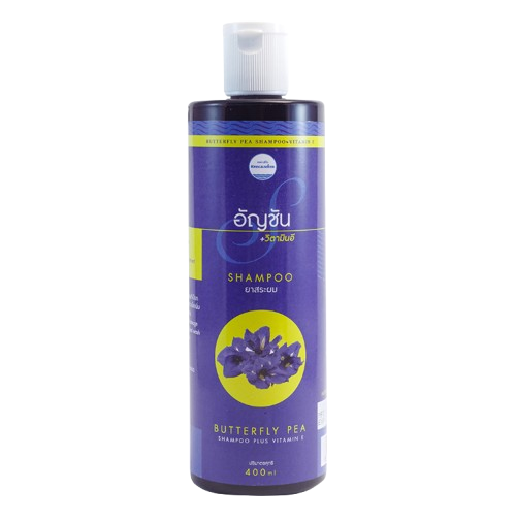 Kongkaherb - Butterfly Pea Shampoo with Vitamin E 400ml.