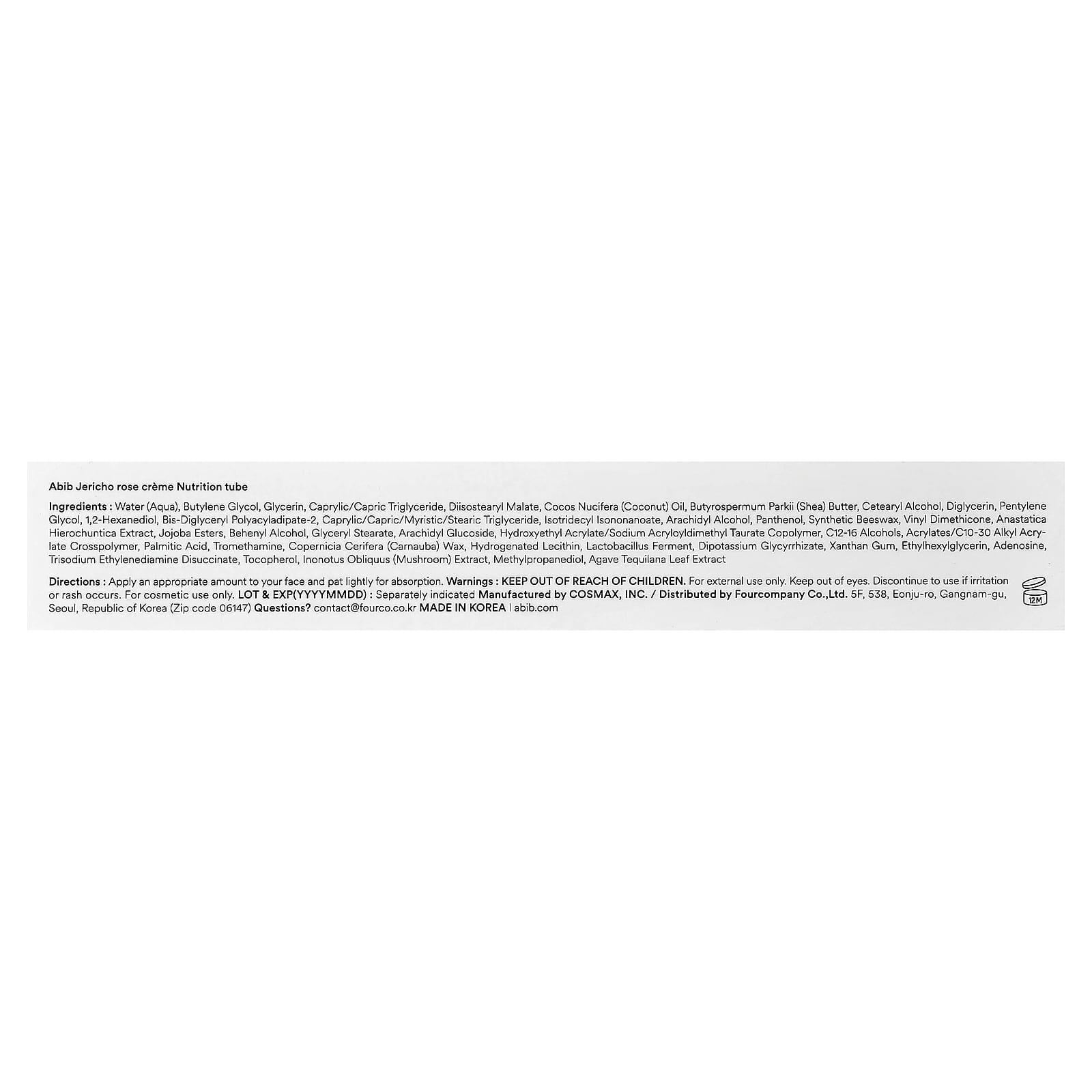 Abib - Jericho Rose Crème Nutrition Tube 75ml.