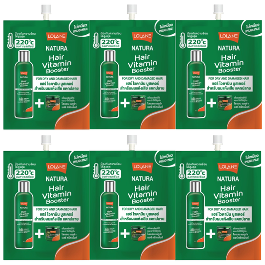 Lolane - Natura Hair Vitamin Booster For Dry And Damaged Hair 20ml. (Pack of 6)