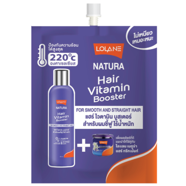 Lolane - Natura Hair Vitamin Booster For Smooth And Straight Hair 20ml. (Pack of 6)