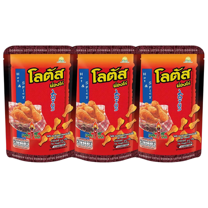 Lotus - Chicken Leg Snacks - Spicy and Sour Flavor 15 g. (Pack of 3) - Made in Vietnam