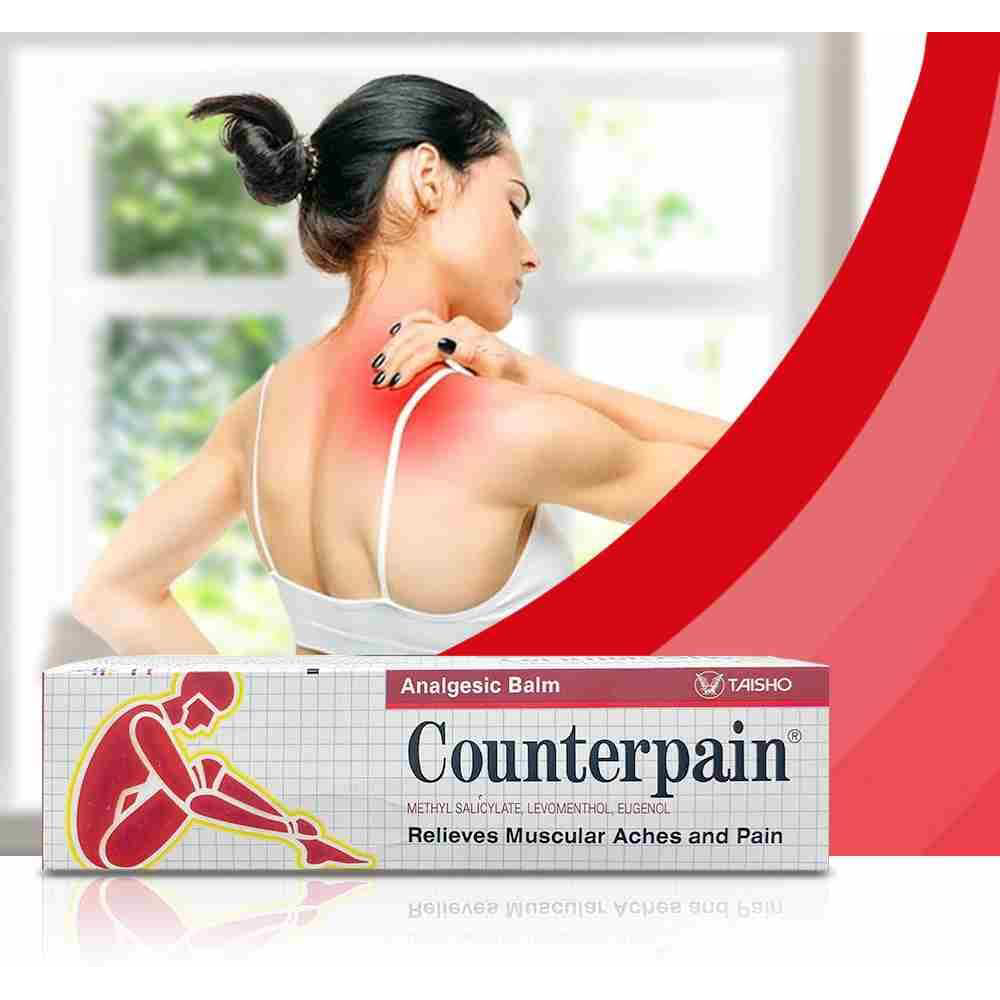 Counterpain - Analgesic Balm - Warm Cream Relief Muscular Pain Aches 120g. (Pack of 3) - Made in Thailand