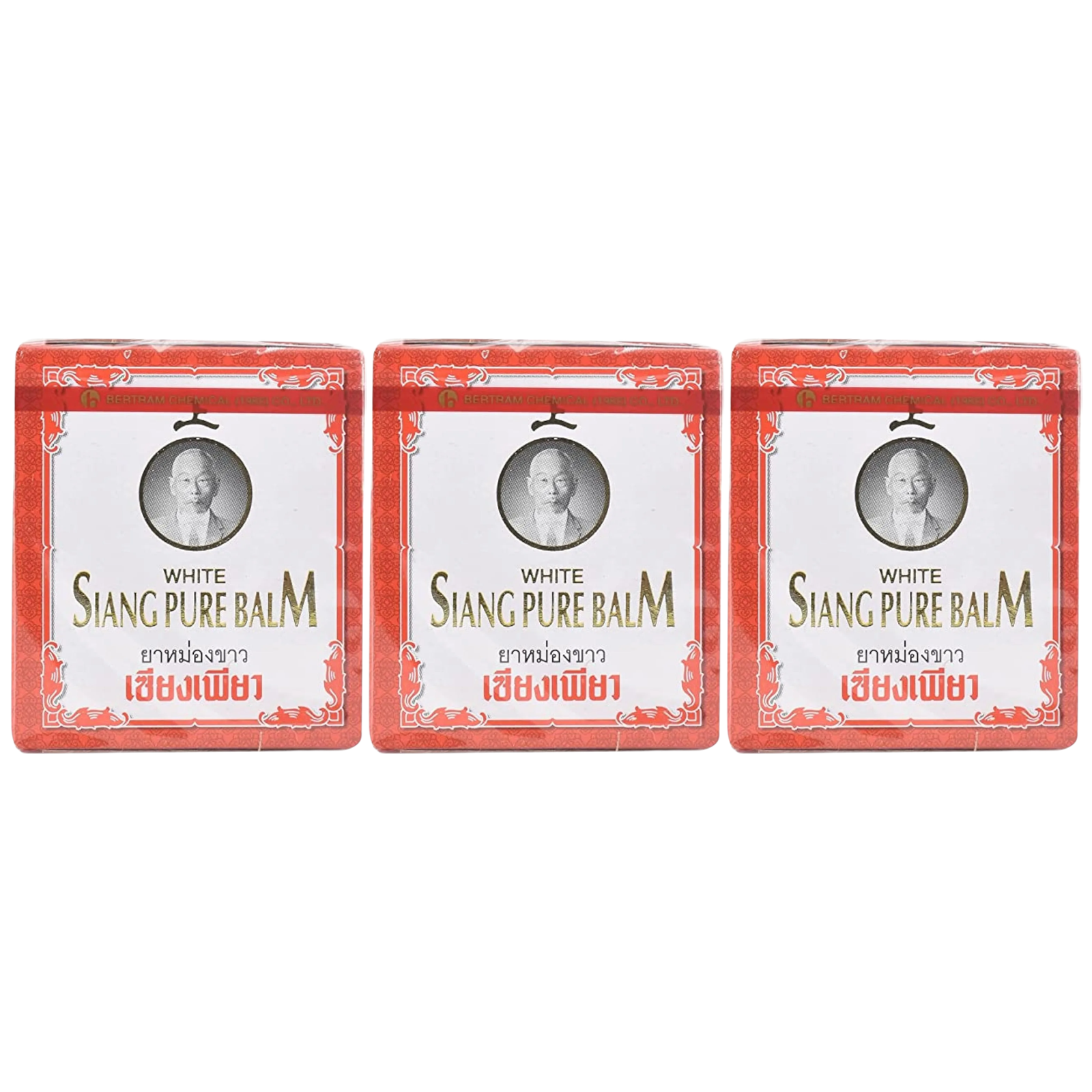 Siang Pure - Wite Balm for Massage 12 g. (Pack of 3) - Made in Thailand