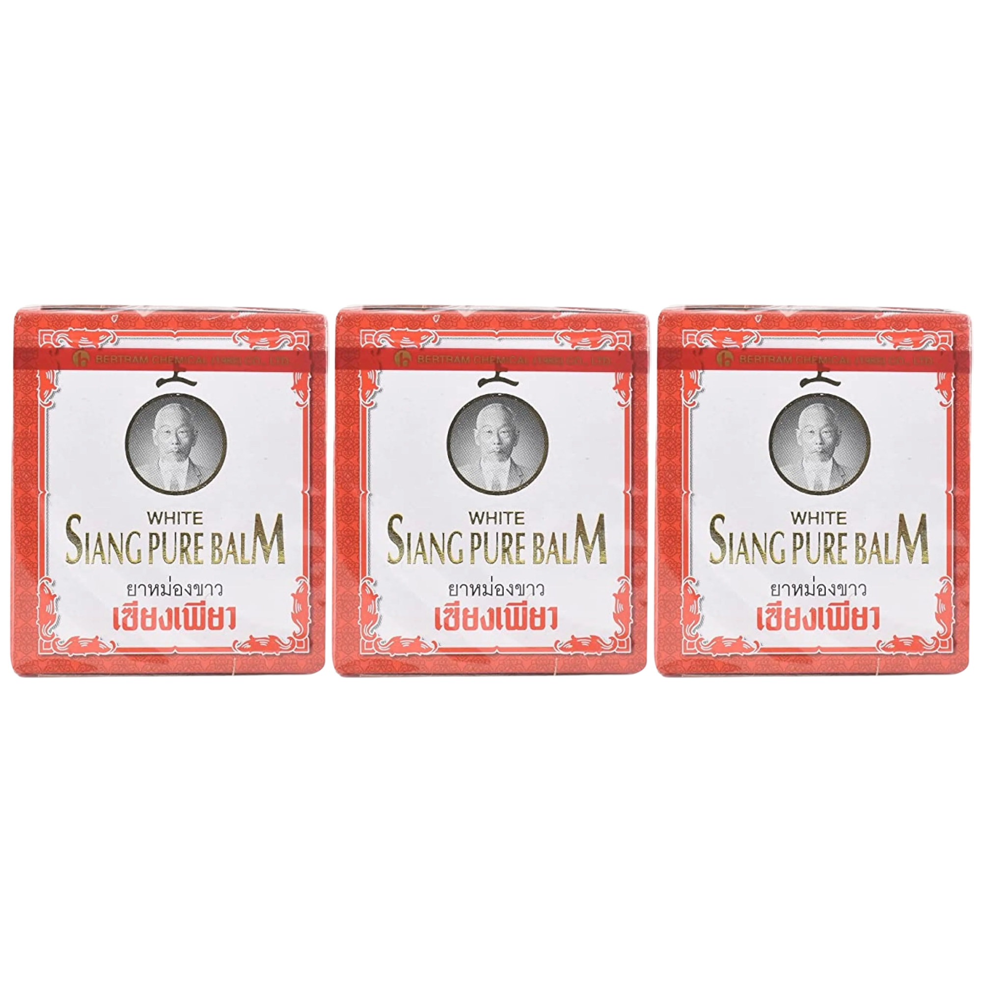 Siang Pure - Wite Balm for Massage 12 g. (Pack of 3) - Made in Thailand