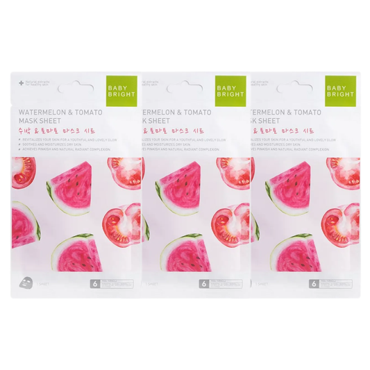 Baby Bright - Watermelon & Tomato Essence Mask Sheet 20g. (Pack of 3)