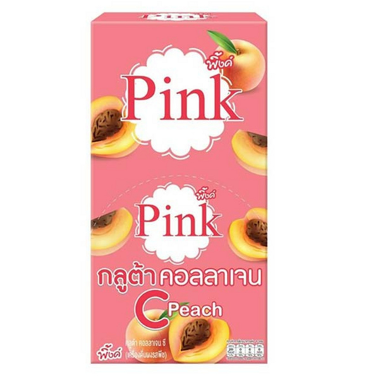 Pink - Gluta Collagen C Peach Flavor 5g. (Pack of 10 sachets)