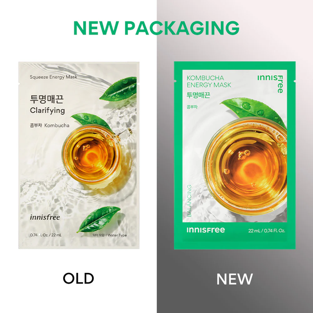 Innisfree - Squeeze Energy Mask Kombucha 22ml. (Pack of 3)