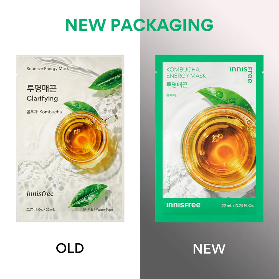 Innisfree - Squeeze Energy Mask Kombucha 22ml. (Pack of 3)