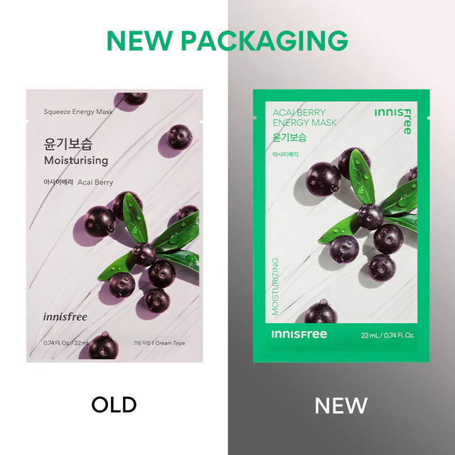 Innisfree - Squeeze Energy Mask Acai Berry 22ml. (Pack of 3)