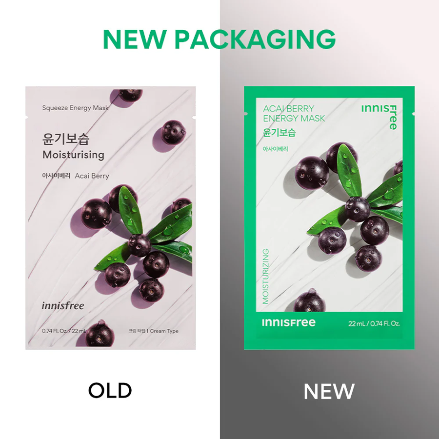 Innisfree - Squeeze Energy Mask Acai Berry 22ml. (Pack of 3)