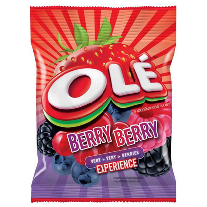 Olé - (Mix of 5) 1x Super Strawberry Lime 17.5g. - 1x Strawberry 28g. - 1x Watermelon Lemonade 25g. - 1x Berry Flavored 25g. - 1x Apple Kiwi 20g.