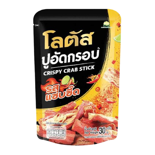 Lotus - Crispy Crab Sticks, Spicy and Sour Flavor, 30 g. (Pack of 6)