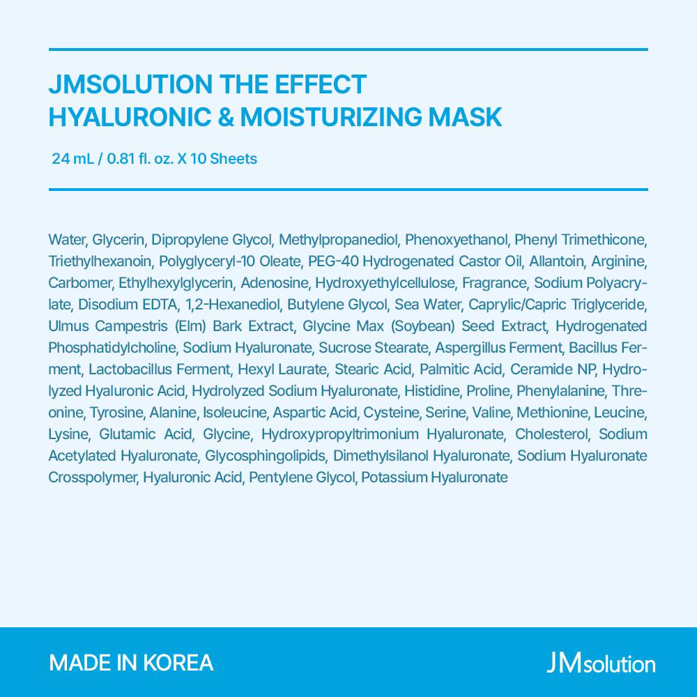 JM Solution - The Effect Hyaluronic & Moisturizing Mask 24ml. (Pack of 3)