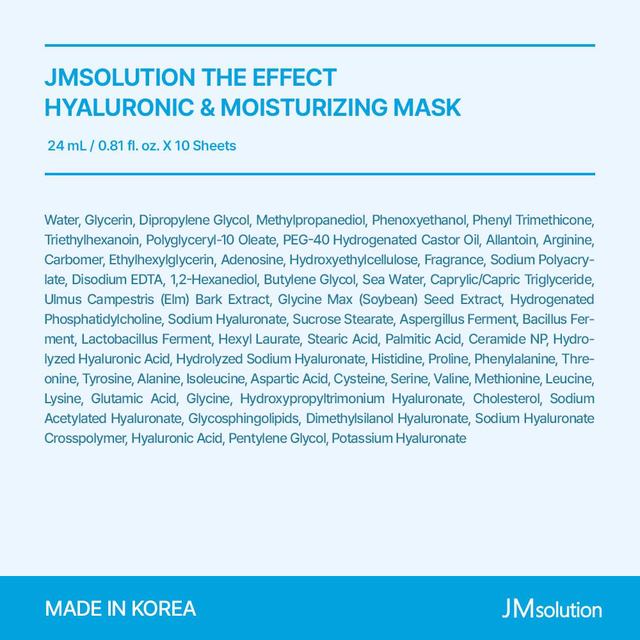 JM Solution - The Effect Hyaluronic & Moisturizing Mask 24ml. (Pack of 3)