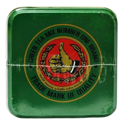 Cha Tra Mue - Thai Milk Green Tea, Green Label, Tin type 2.5g. (50 bags in a tin)