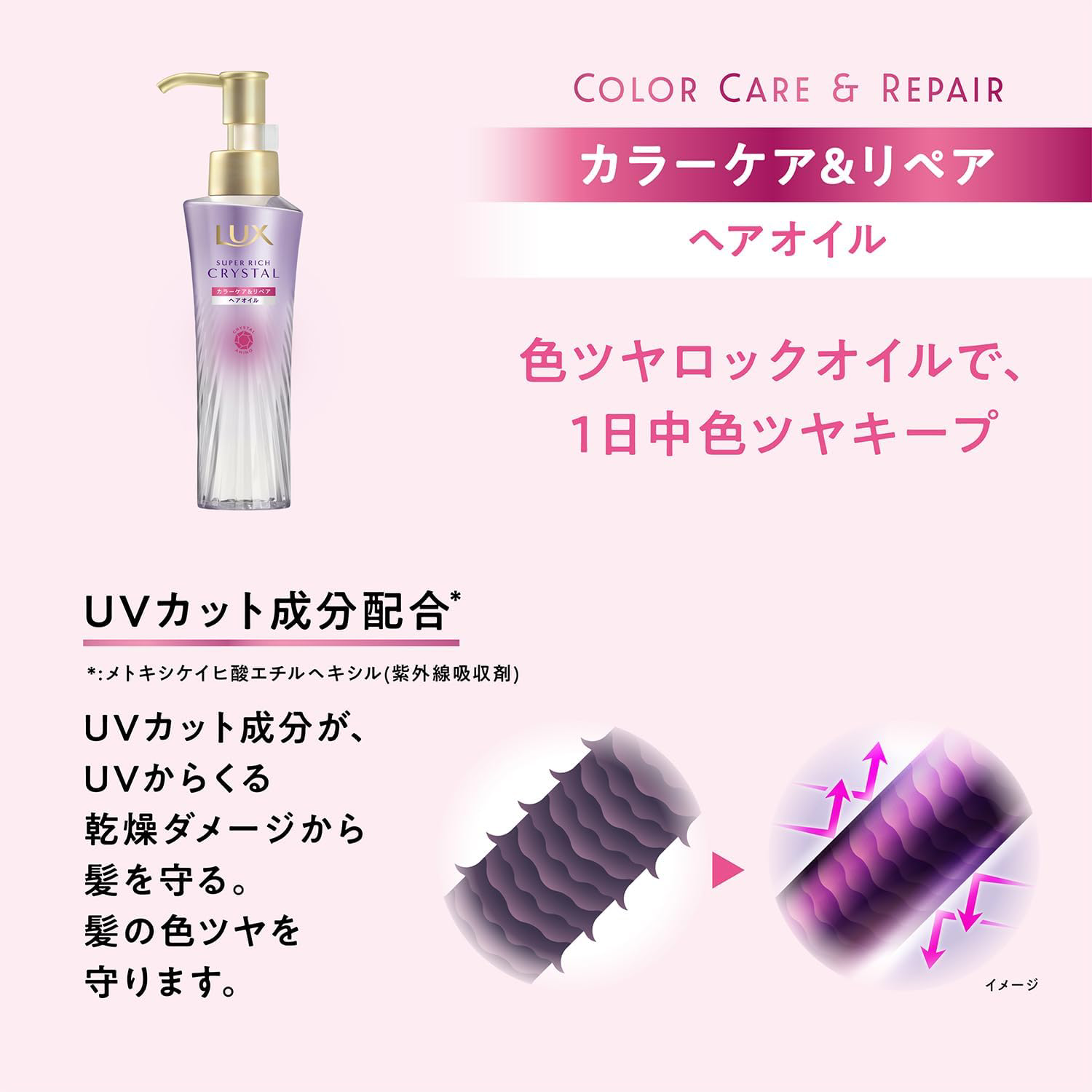 Lux - Super Rich Crystal Color Care & Repair Hair Oil 90g.