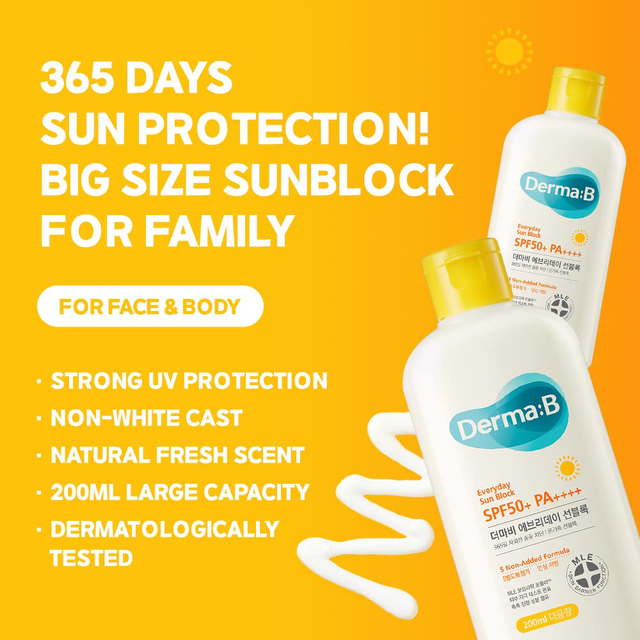 DERMA B - Everyday Sun Block SPF50+ PA++++ 200ml.