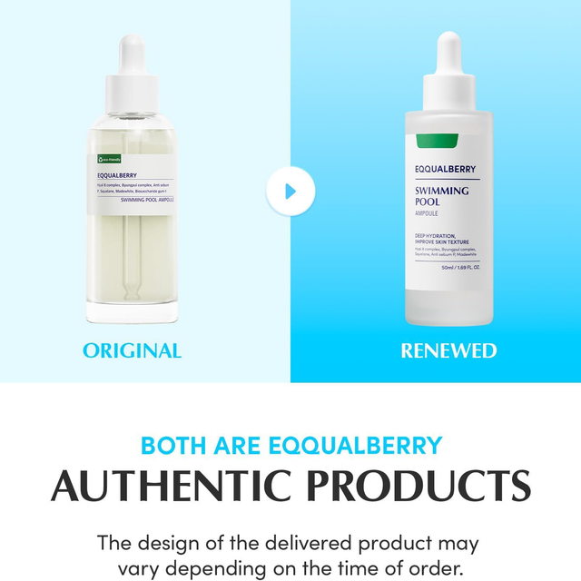 EQQUALBERRY - Bundle of: 1x Swimming Pool Ampoule 50ml. + 1x Swimming Pool Toner 155ml.
