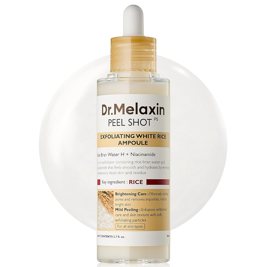 Dr.Melaxin - Peel Shot Exfoliant Rice Ampoule with Rice Bran Water H + Niacinamide 80ml.