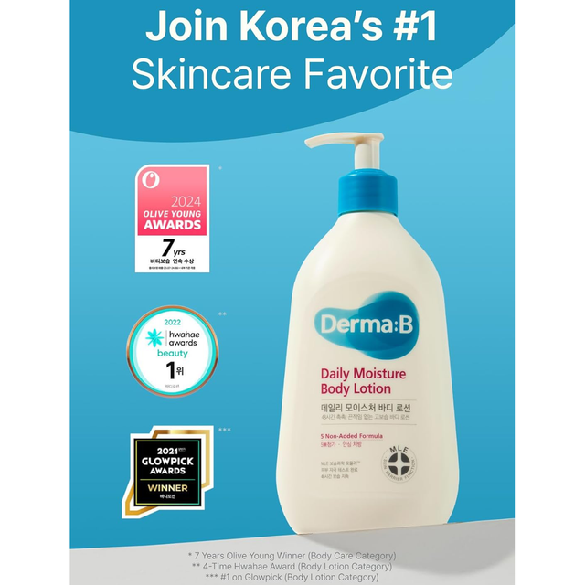 DERMA B - Daily Moisture Body Lotion 400ml.