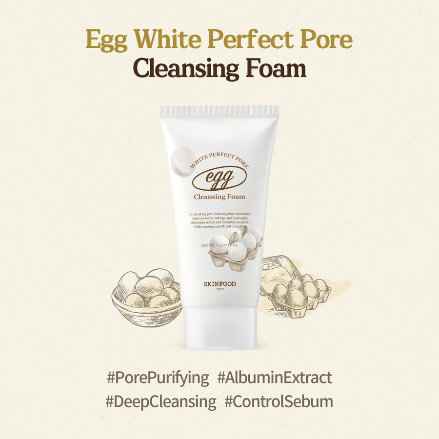 Skinfood - Egg White Perfect Pore Cleansing Foam 150ml.