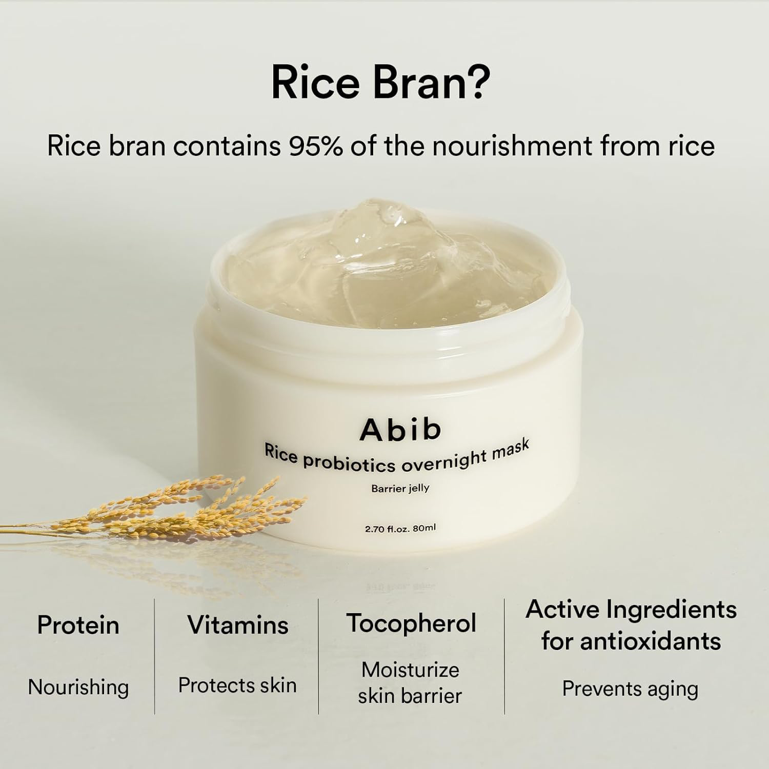 Abib - Rice Probiotics Overnight Mask Barrier Jelly 80ml.