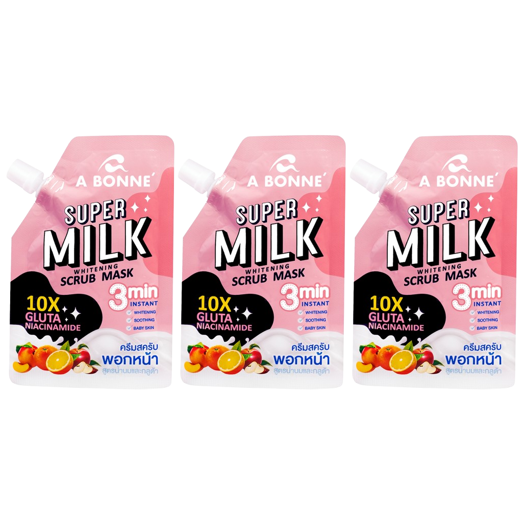 A Bonne' - Supermilk Whitening Scrub Mask 30g. (Pack of 3)
