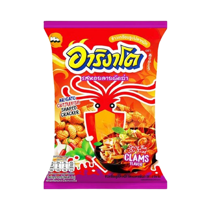 Arigato - Squid Crackers - Stir-Fried Clams 45g. (Pack of 3)