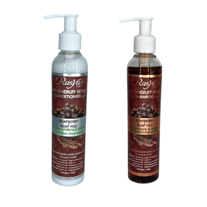 ISME - Anti-Dandruff Herbal Shampoo + Conditioner With Soapberry and Soap Pod 200ml. each.