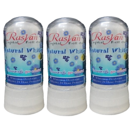 ISME - Natural While Crystal Roll-On Alum 80g. (Pack of 3)