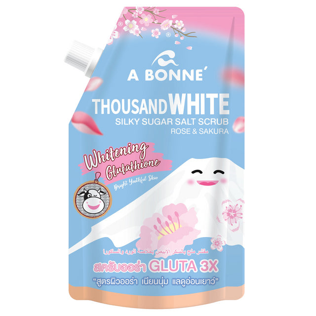 A Bonne' - Thousand White Silky Sugar Salt Scrub Rose & Sakura 350g.