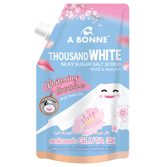 A Bonne' - Thousand White Silky Sugar Salt Scrub Rose & Sakura 350g.