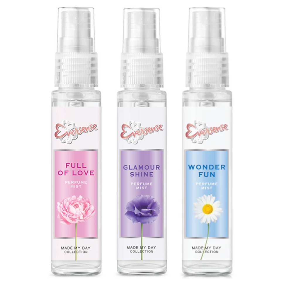 Eversense - Made My Day Collection Perfume Mist (Pack of 3 Flavors) - Full Of Love, Glamour Shine & Wonder Fun 20ml. each