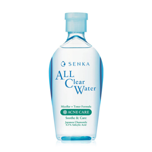 Senka - All Clear Water Micellar + Toner Formula - Acne Care, Soothe & Care 230ml. (Japanese Chamomile & 0.5% Salicylic Acid)