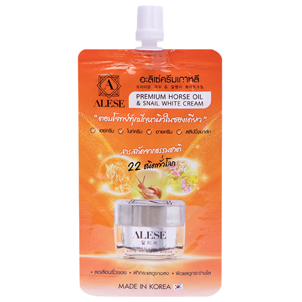 Alese - Premium Horse Oil & Snail White Cream 7g. (Pack of 3)