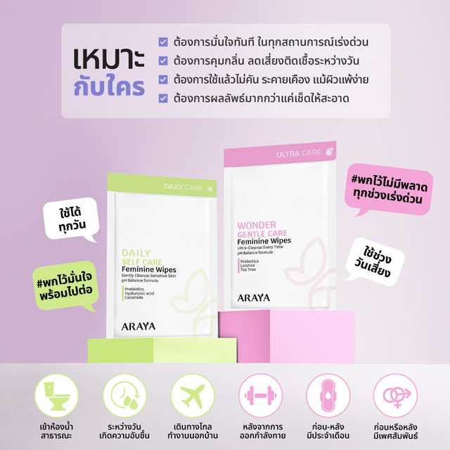 Araya - Duo Care Feminine Wipes