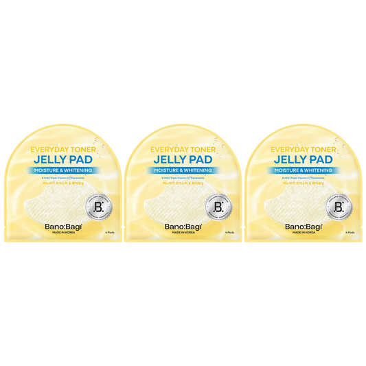 Banobagi - Everyday Toner Jelly Pad Moisture & Whitening with 8 HYA, Triple Vitamin C and Tranexamic 10ml. 4 Pads (Pack of 3 = 12 pads)