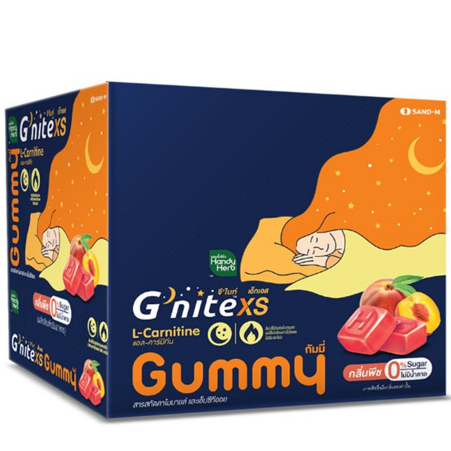 Handy Herb - Gnite XS Gummy Jelly, Chamomile and L-Theanine, Sleep Fast, Peach flavor (Box of 6 sachets, 4 pcs. per sachet)