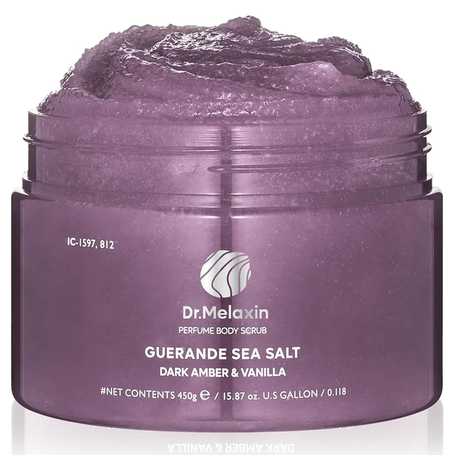 Dr.Melaxin - Guerande Sea Salt Perfume Body Scrup #Dark Amber & Vanilla 450g.