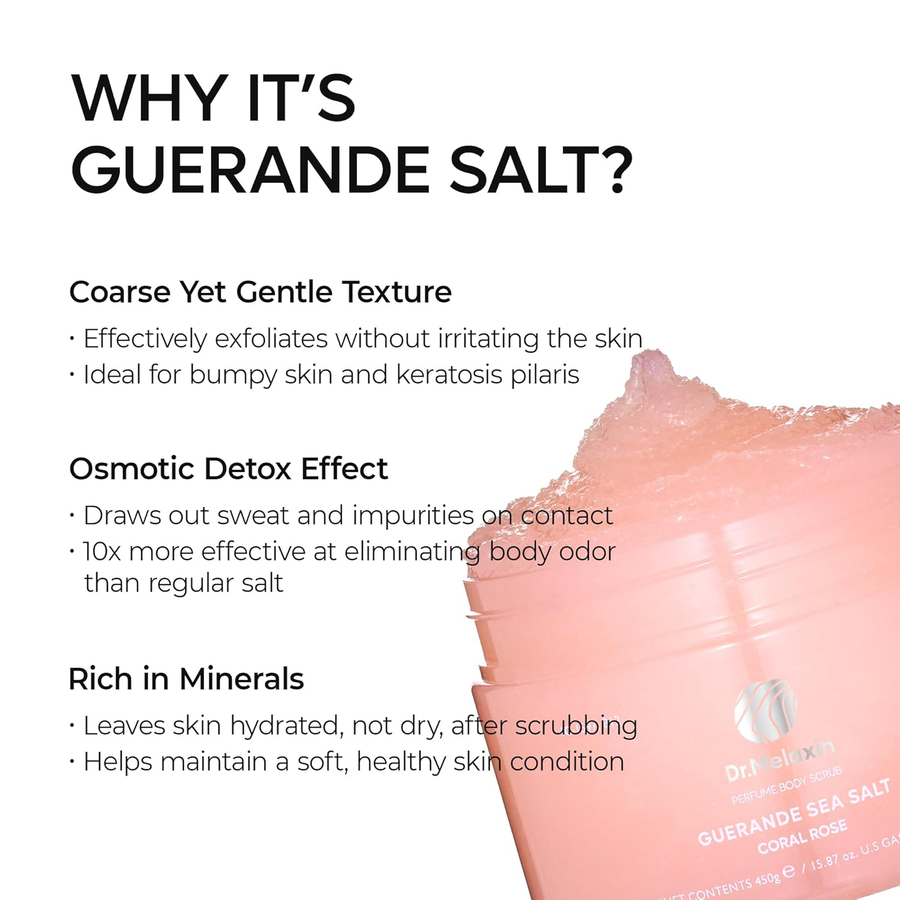 Dr.Melaxin - Guerande Sea Salt Perfume Body Scrub #Coral Rose 450g.