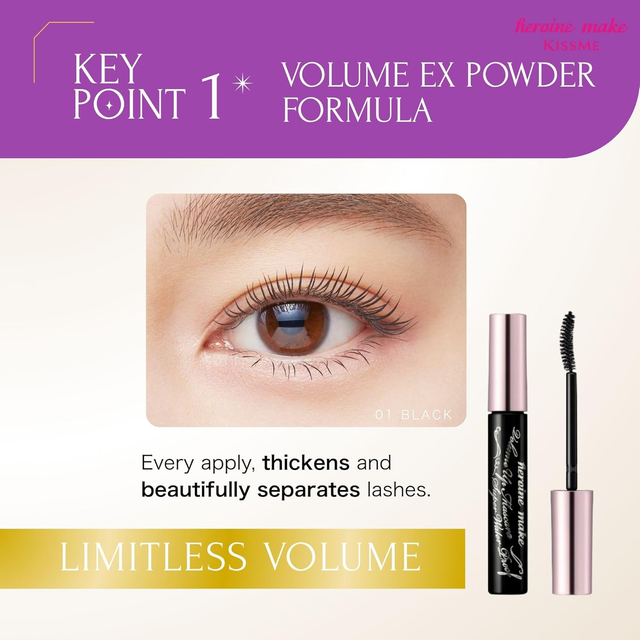 Kiss Me - Heroine Make Volume Up Mascara Super Waterproof #01 Jet Black 6g.